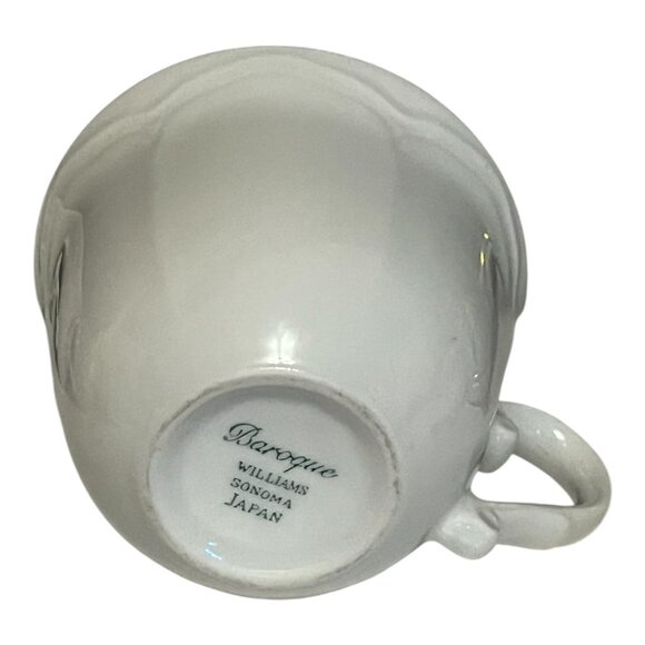 Set of 5 Williams Sonoma Baroque White Porcelain Cups – Made in Japan – Classic - Picture 4 of 5